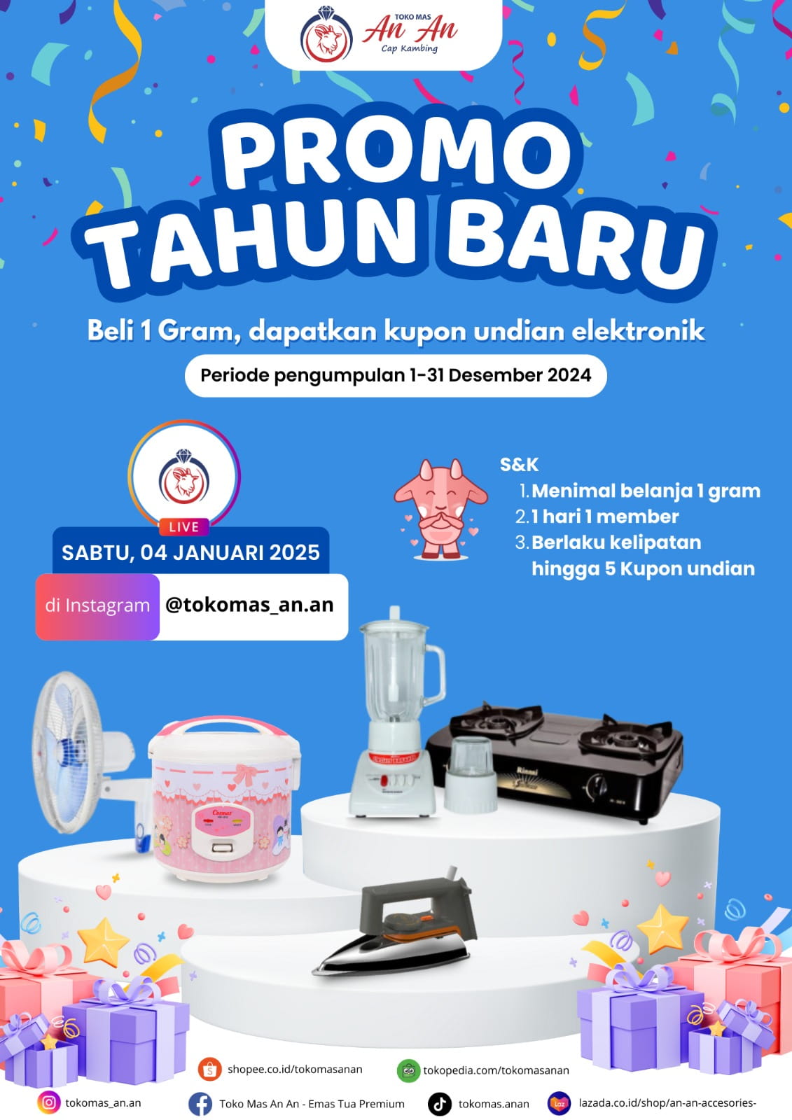 Promo Tahun Baru Toko Mas An An